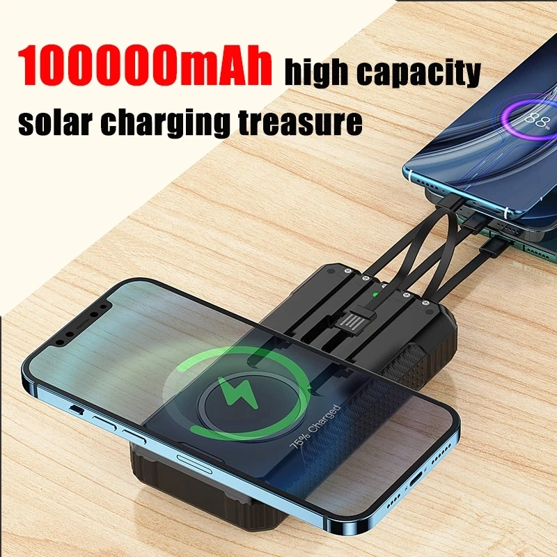 

New solar panel charging bank wireless charger PD 40W fast charger External battery portable charger for laptop