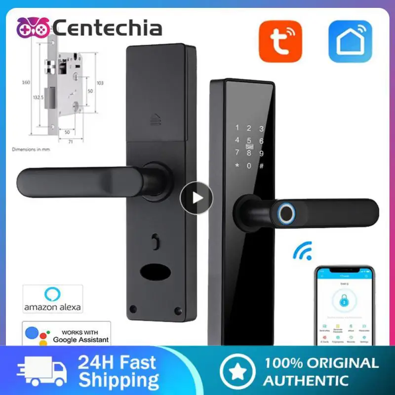 

Security Intelligent Fingerprint Lock Voice Support Tuya Fingerprint Door Lock Wifi Unlocking Keyless Lock Security Protection