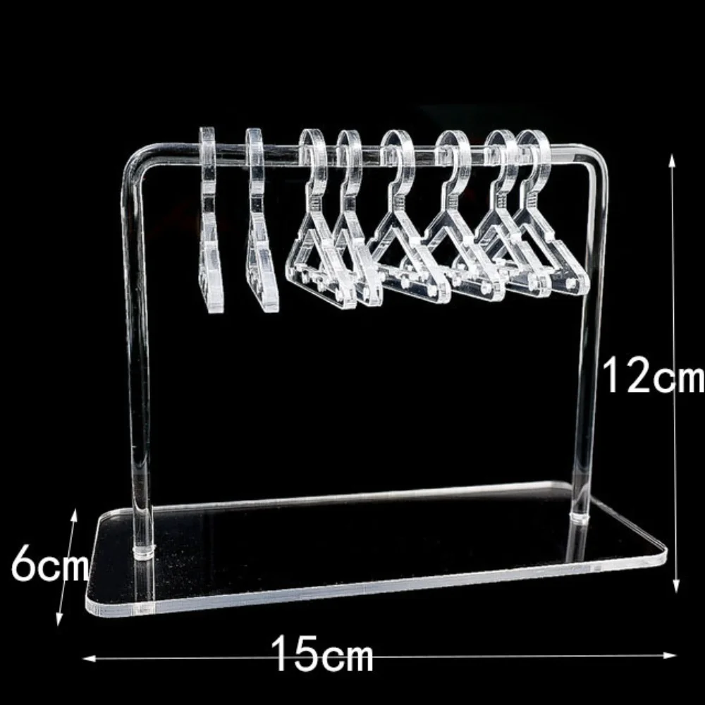 8Pcs Hangers Clear Acrylic Jewelry Display Rack Earrings Hanging Clothes Stand Storage Jewelry Shopwindow Manager Display Racks