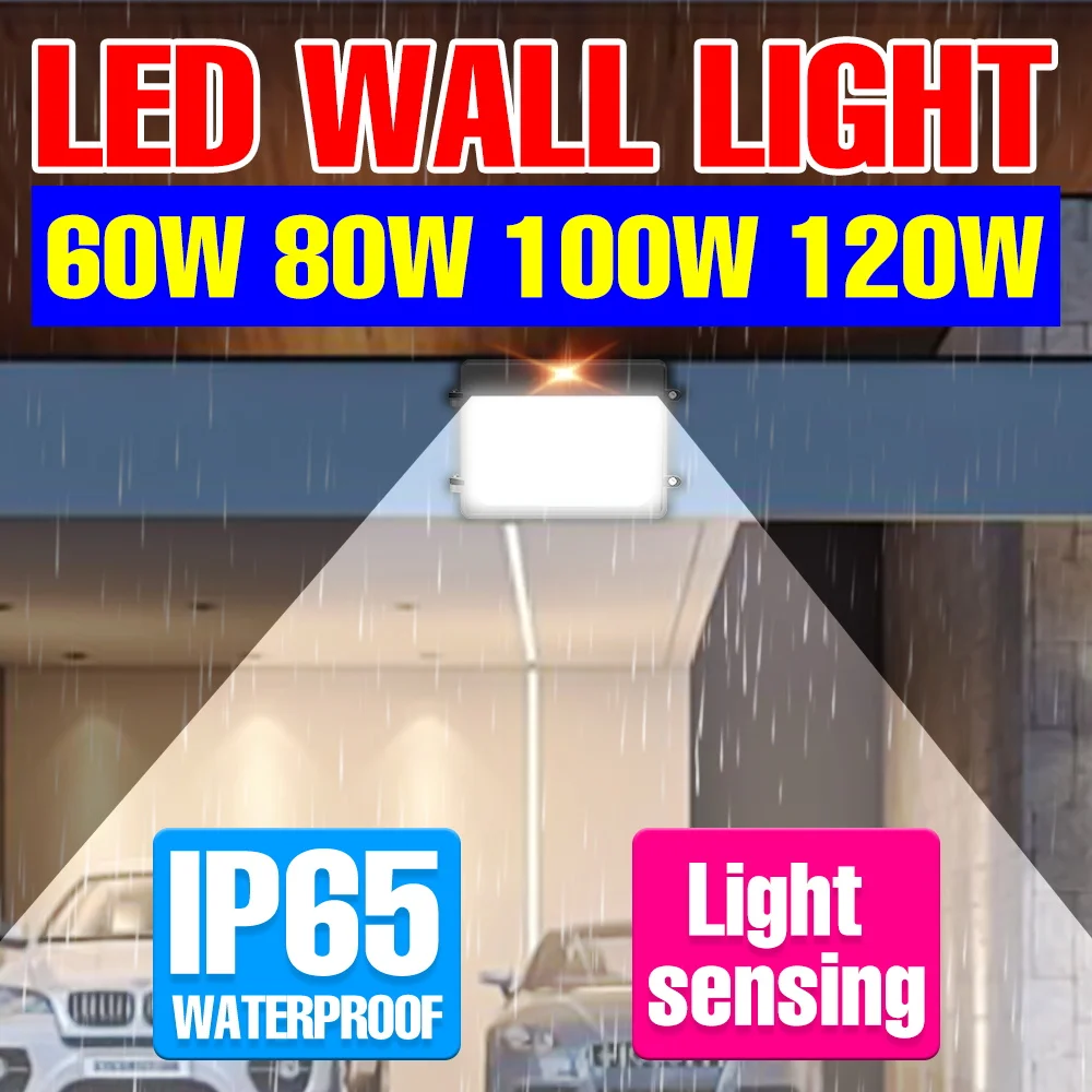 LED Wall Light Outdoor Garden Lights IP65 Waterproof Wall Sconce Lamp 60W 80W 100W 120W For Landscape Street Lighting Floodlight