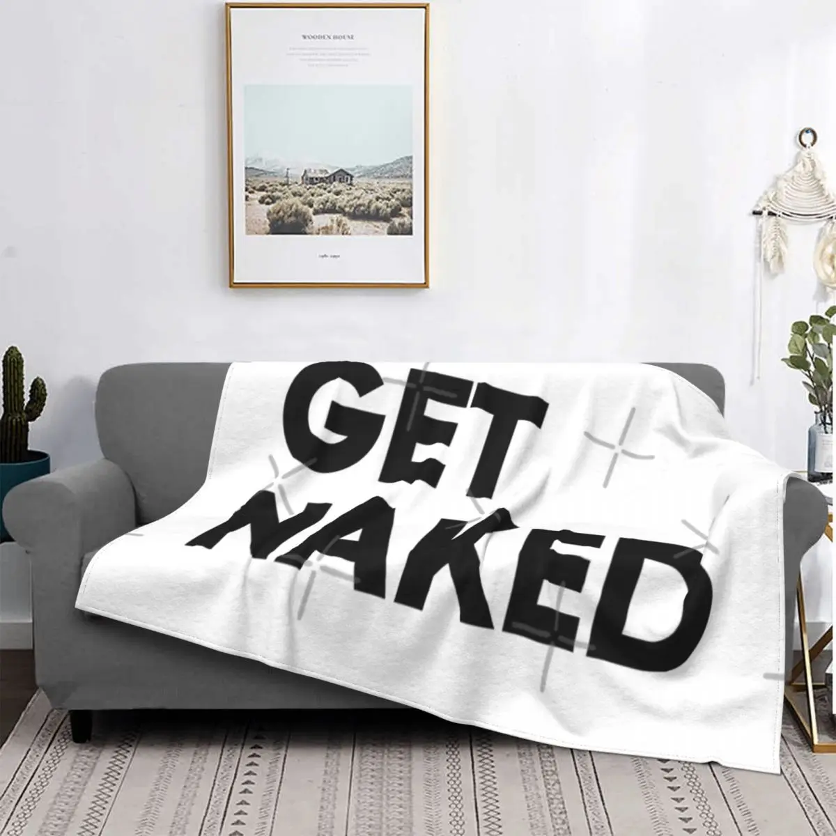 

Get Naked-colcha de muselina a cuadros para cama, manta con capucha, 150