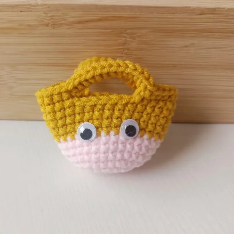 Разноцветные глаза вязаная крючком мини-сумка подвеска шерстяные брелоки для