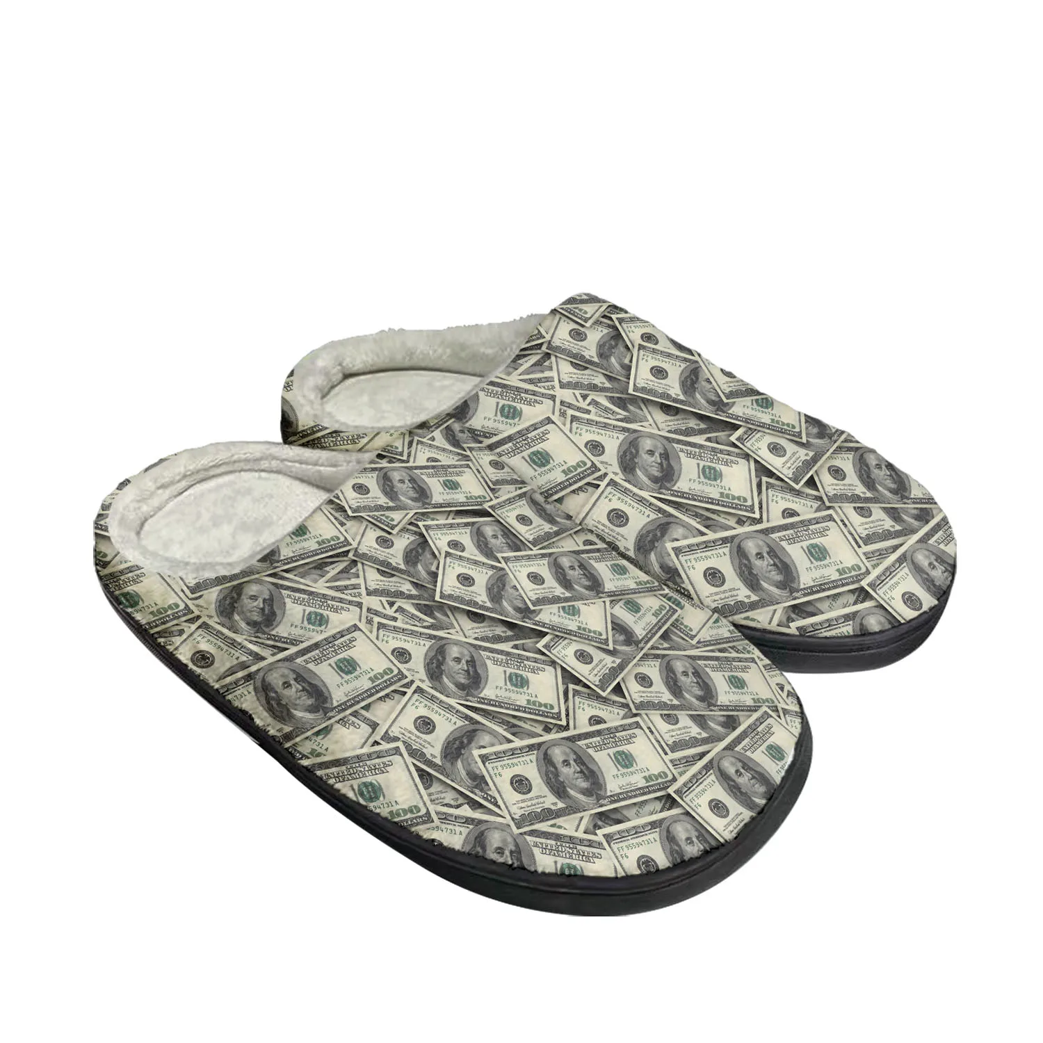 

Dollar Printed Popular Home Cotton Custom Slippers Mens Womens Sandals Plush Bedroom Casual Keep Warm Shoe Thermal Slipper Black