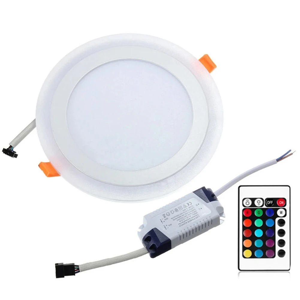 

1 Pc Panel Light Dual Color White RGB LED Ceiling Light Fans Recessed Panel Downlight Spot Lamps For Household Hardware Tools