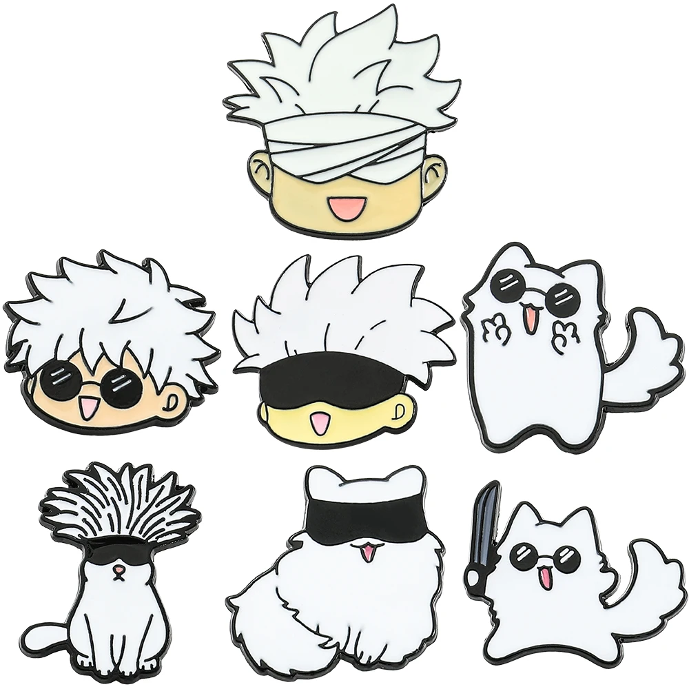 

Jujutsu Kaisen Yuta Okkotsu Pin Gojo Satoru Cats Enamel Pin Kawaii Anime Manga Brooches Badge Accessories For Backpack