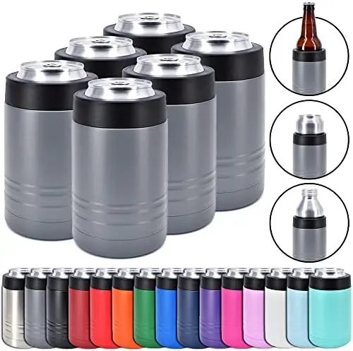 

12 oz Stainless Steel Double Vacuum Insulated Can or Bottle Beverage Cooler - Powder Coated Teal - 6 Pack Fathers day gifts Ter