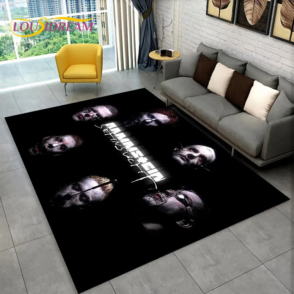 

R-Rammstein Heavy Metal Band Area Rug Large,Carpet Rug for Living Room Bedroom Sofa Doormat Decor,Child Game Non-slip Floor Mat