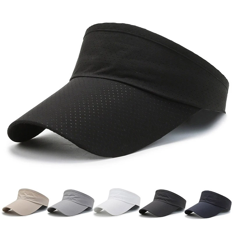 

Summer Breathable Air Sun Hats Men Women Adjustable Visor UV Protection Top Empty Solid Sports Tennis Golf Running Sunscreen Cap