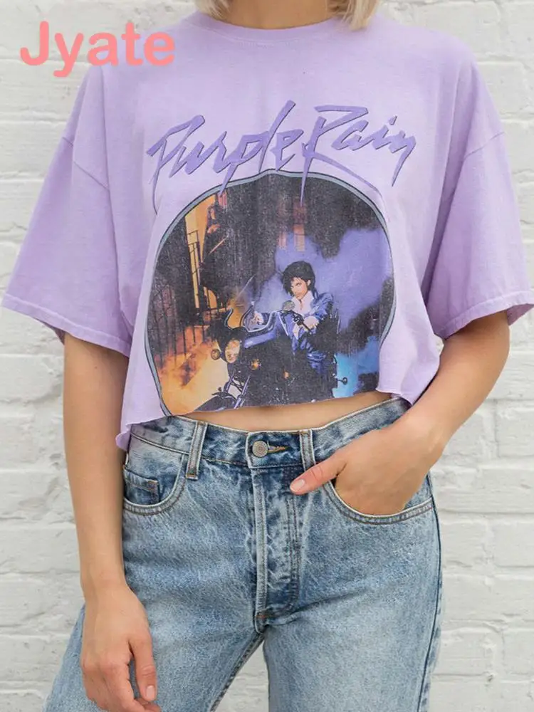 

Jyate Vintage Classic Graphic Tees Women Y2k Streetwear Short Sleeve Loose T-shirts Female Summer Streetwear Cotton Tops 2023