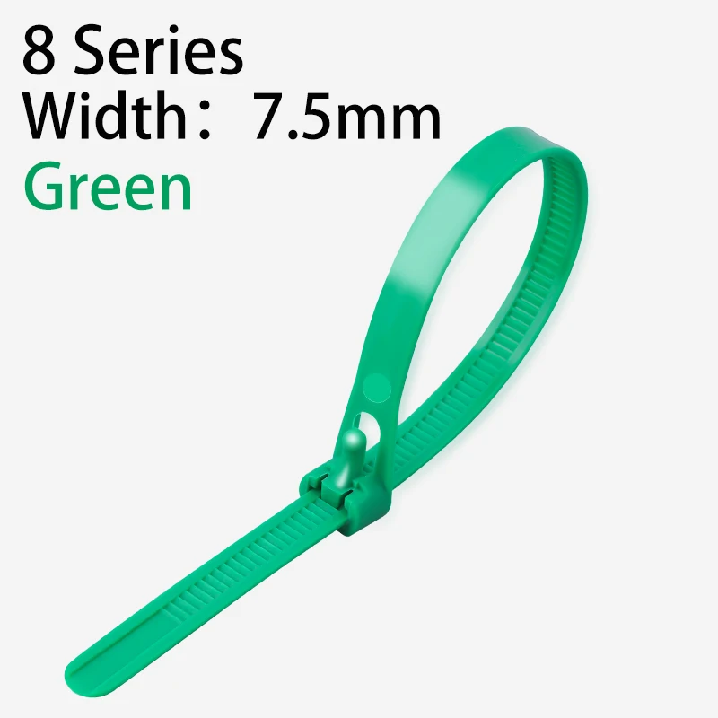 

100 шт. съемные нейлоновые кабельные стяжки с узлом, цветные свободные ремни для обвязки проволоки, многоразовый пластик 8*150/200/250/300/400/450 мм