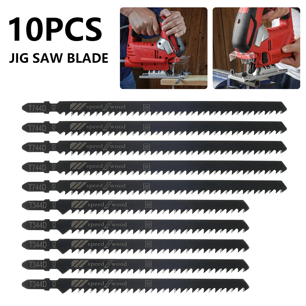 

10pcs T-Shank Jig Saw Blade Set High Carbon Steel Blades Fast Cut Down Jig Saw Knife Universal Jig Saw Cutter Accessories