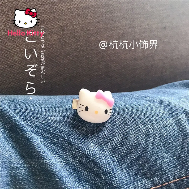 

Клипса для волос Hello Kitty, украшение для мультяшного котенка, розовая шпилька для волос для девушек, финишная заколка для волос со сломанными ...