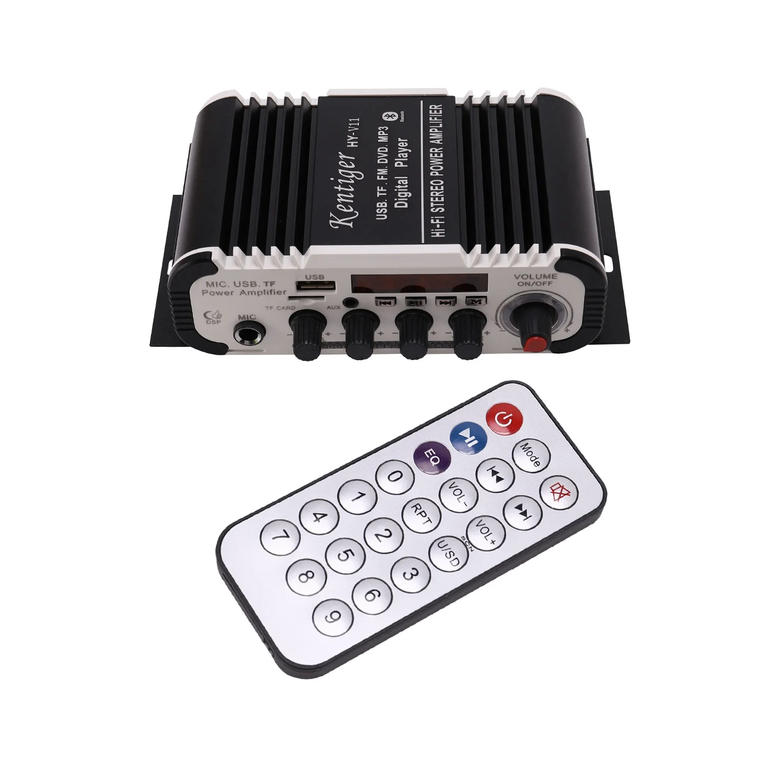 Bluetooth усилитель Kentiger Hy-V11 2-канальный звука с отличными басами и пультом