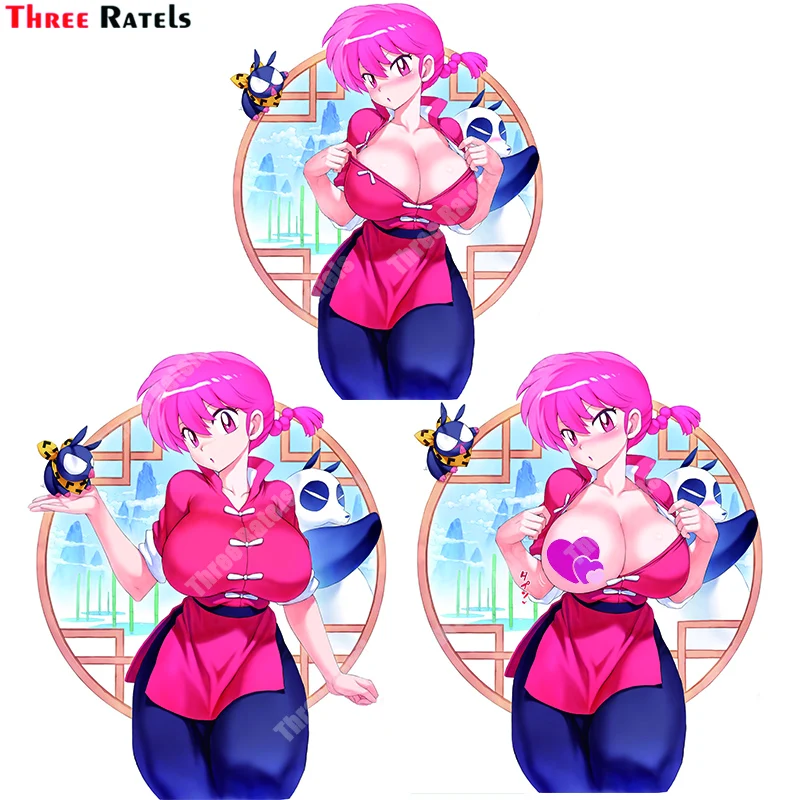 

Three Ratels A748 Saotome Ranma Chan P Chan And Saotome Genma Ranma аниме Автомобильные Наклейки против царапин пленка