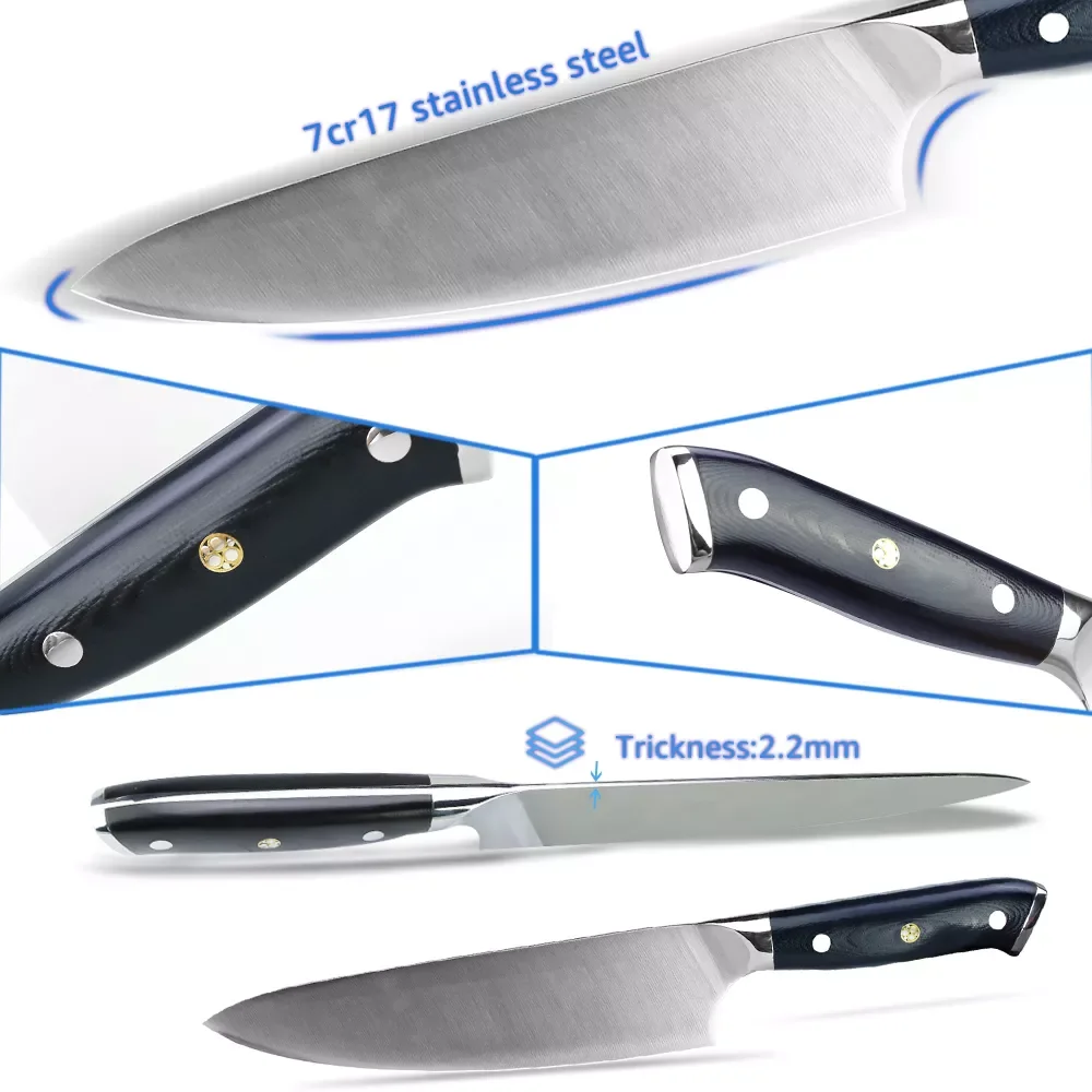 

Kitchen Knife 8 Inch Chef Meat Japenese Knives High Carbon Stainless Steel 4116 German Steel Vegatable Fruit Cooking Tool Set