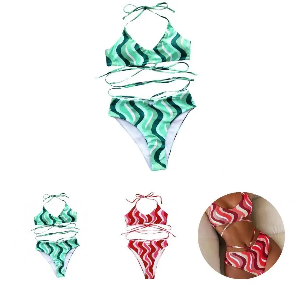 

Beachwear 2 Pcs/Set Awesome Wear-resistant Summer Bikini Set Colorful Summer Bikini Quick Dry for Water Sports