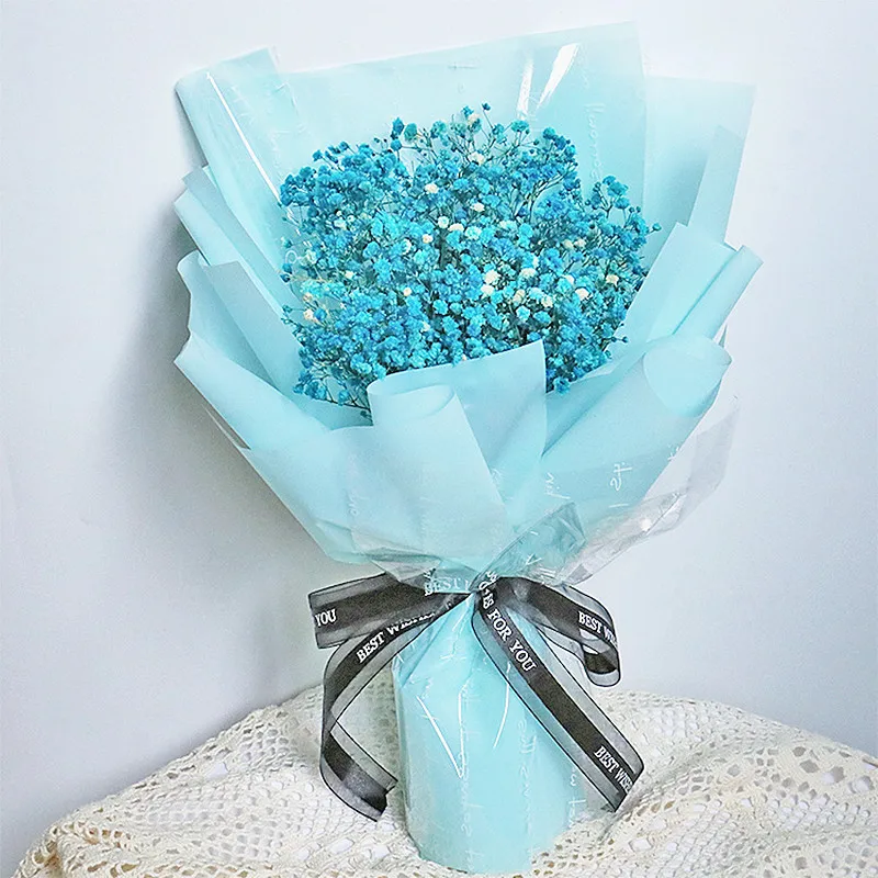 

Finished Natural Dried Real Flower Bouquet Gypsophila Immortal Rose Carnation Valentine's Day Graduation Ceremony Gift