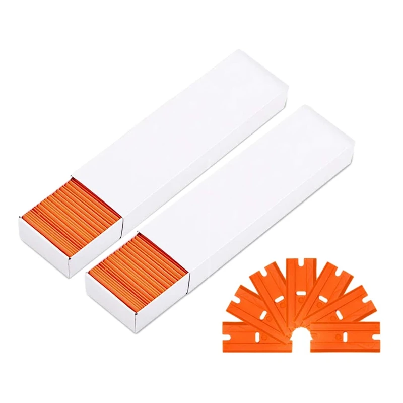 

100 Pcs Plastic Razor Blades Scraper Blades Replacement Blades For Removing Window Car Decals Glass Stickers Label Paint