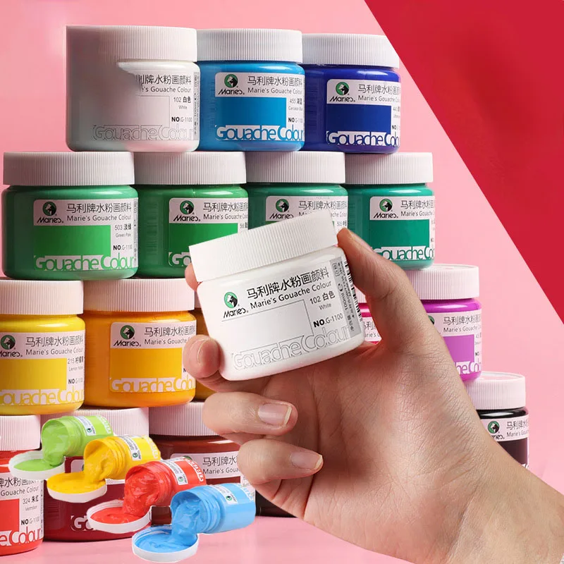 

100ml Gouache Pigment 42 Color Students Hand-painted Creation Advertisement Drawing Wet and Dry Available Art Supplies
