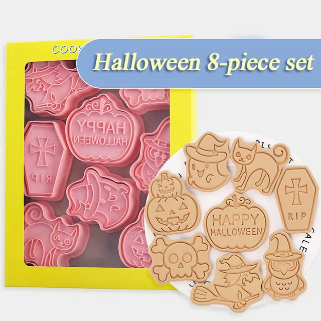 Halloween Pumpkin Ghost Cookie Cutters Plastic 3D Cartoon 5