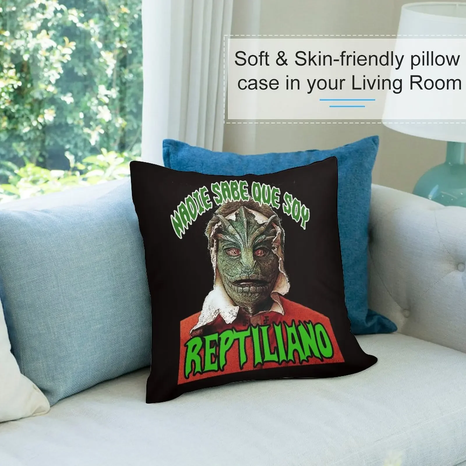 NOBODY KNOWS I'M A REPTILIAN Декоративная подушка Рождественские наволочки Декоративные