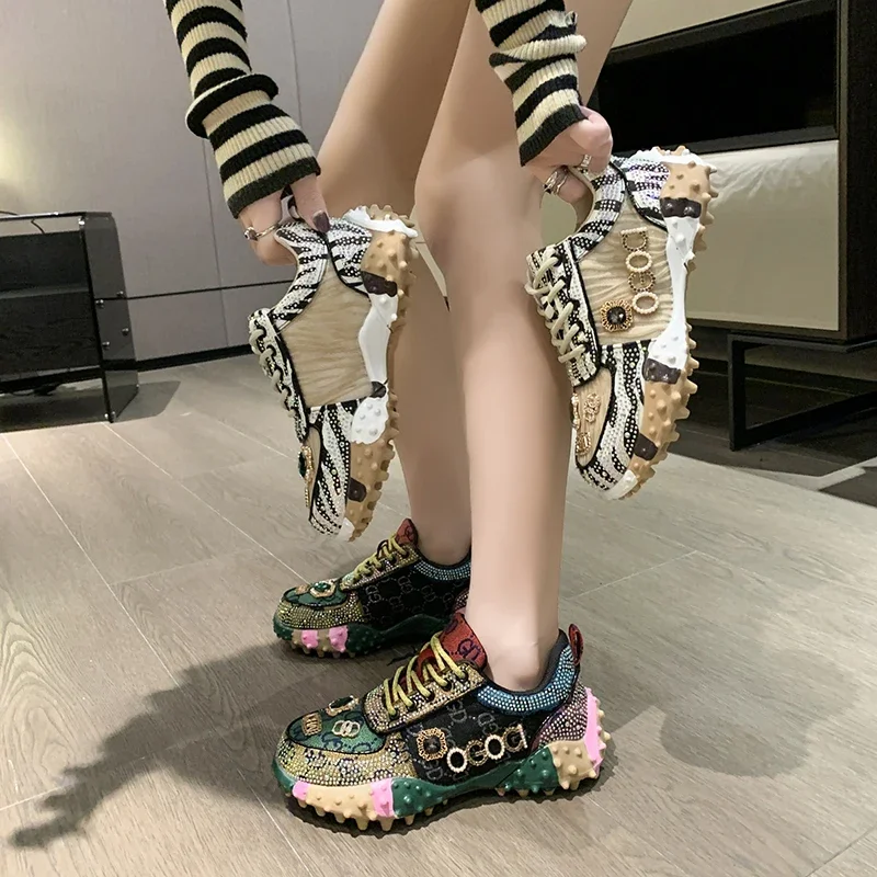 Зимняя модная повседневная обувь 2024 Женские Дышащие Роскошные Дизайнерские