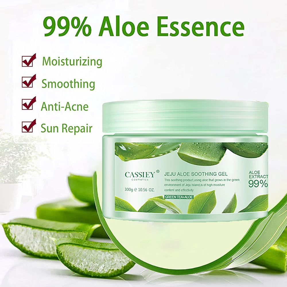 

99% Aloe Vera Gel Moisture Face Cream Green Tea Soothing Hydrating Whitening Remove Acne Skin Care Product Korean Cosmetics 300g