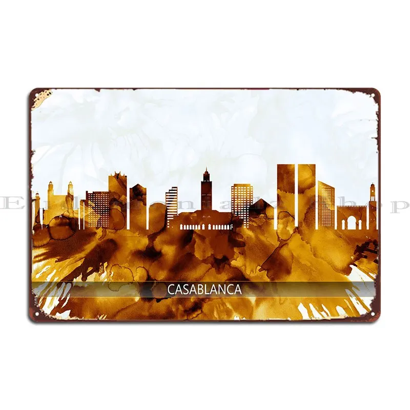 Металлический плакат с изображением чабланки, Марокко, декор для стен, дизайн кинотеатра, оловянный плакат
