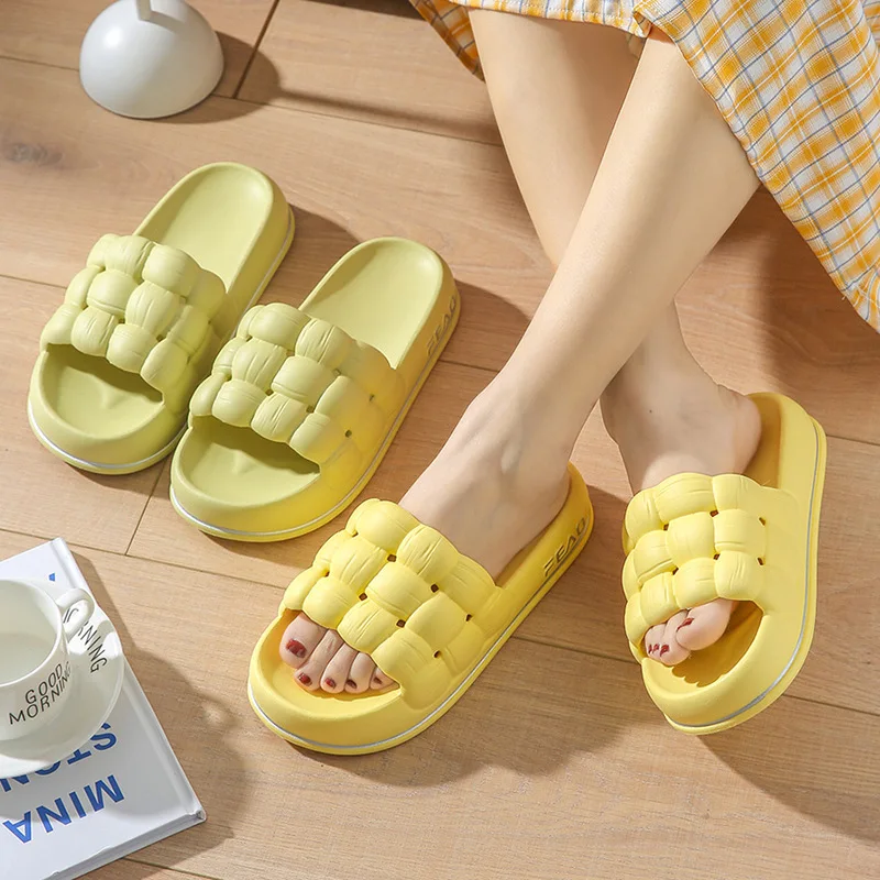 

Luxury Slippers Women's Mute Anti-slip Bathroom Deodorant Thick-soled Slippers House Slippers Women Shoes Portable Deodorization