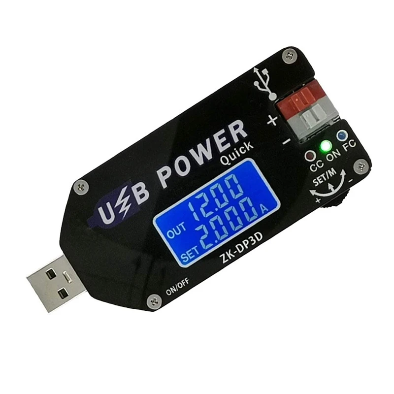 

ZK-DP3D CNC USB TYPE-C DC Converter CC CV 1-30V 2A 15W модуль питания регулируемый Регулируемый источник питания QC2.0 3,0 AFC