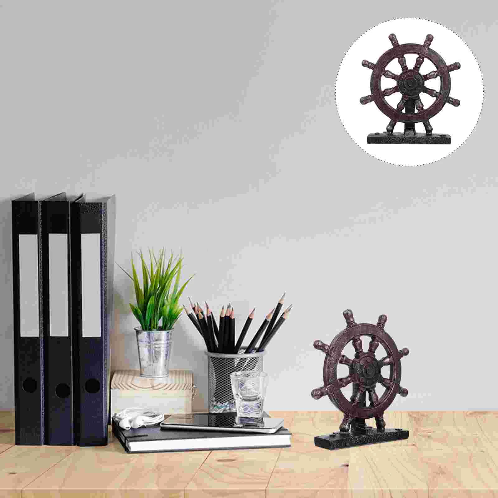 

Nautical Wheel Decor Beach Decoration Coastal Ornaments Wall Ship Steering Hanging Home Wooden Sailor Seaside Ocean Decorative