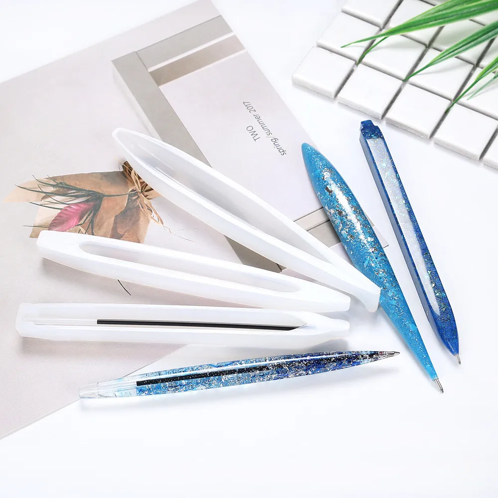 

Creative Transparent Ballpoint Pen Silicone Mold DIY Handmade UV Resin Epoxy Pen HolderJewelry Making Mould Casting Crafts