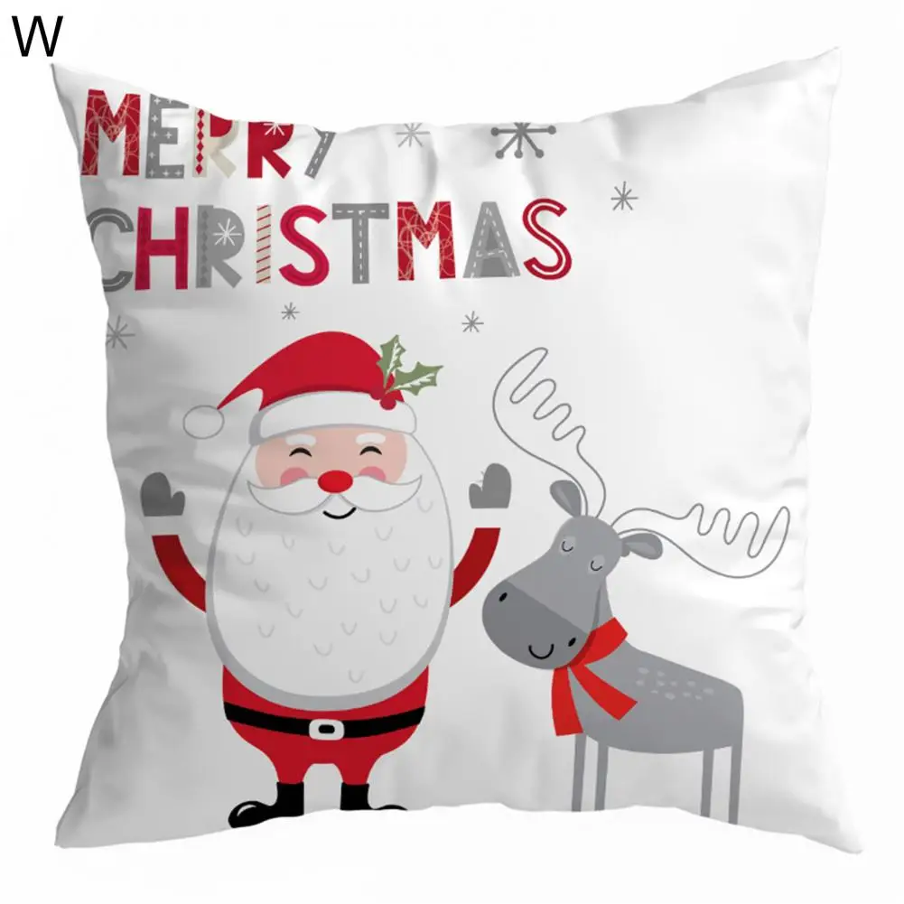 

Christmas Pillowcase Attractive Easy Insertion Hidden Zipper Design for Gifts Santa Cushion Case Pillow Cover