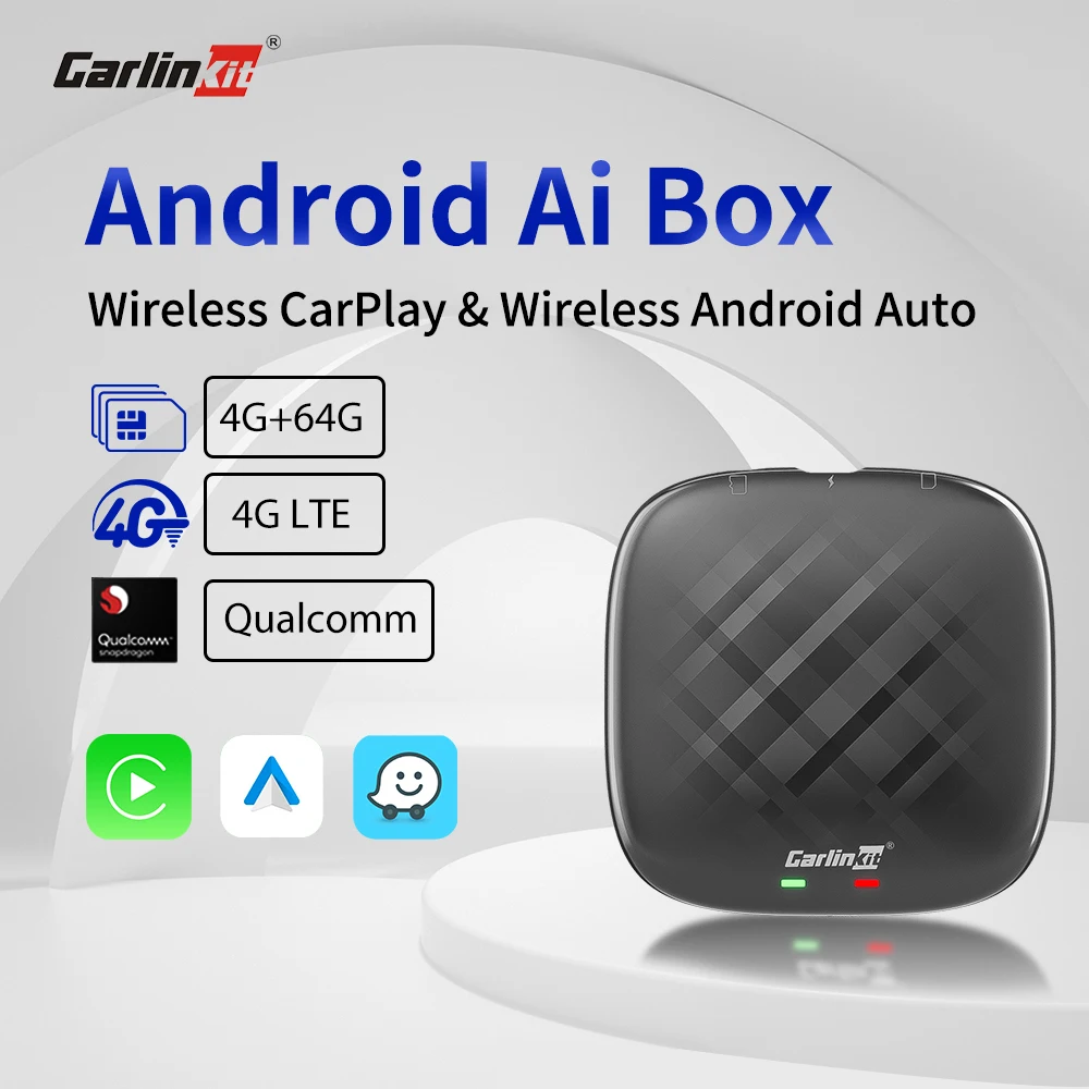 2022 CarlinKit Netflix Android Auto Wireless Ai Box CarPlay Smart YouTube Tv Box Plug&Play 4G LTE GPS For Car with Wired CarPlay