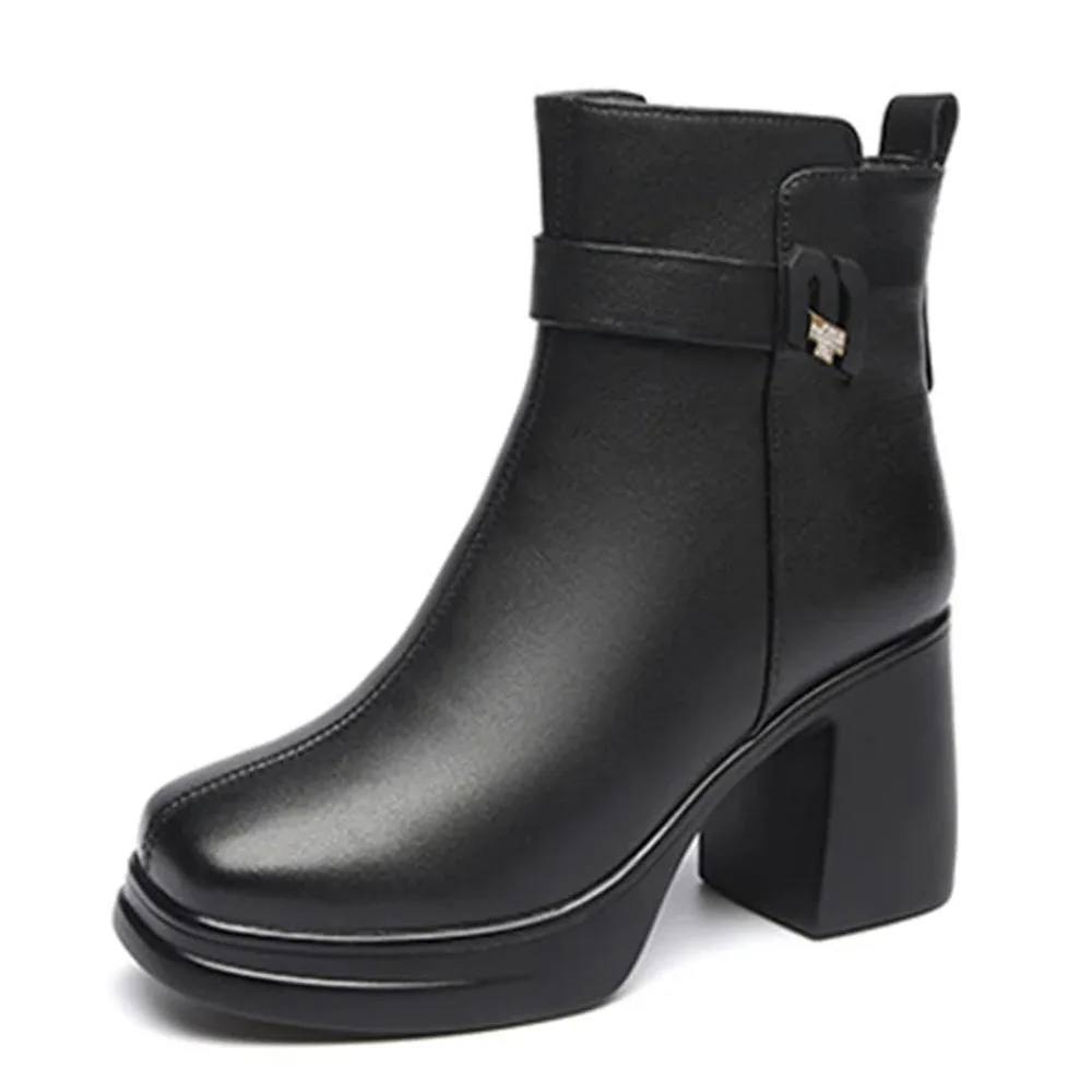 Y.Choice/женские ботильоны теплые зимние на молнии массивные женские платформе с