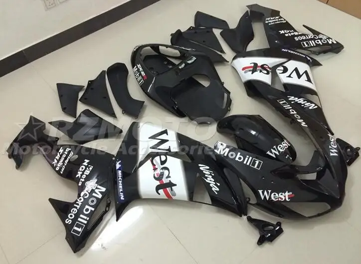 

4Gifts New ABS Motorcycle Fairings Body Kit Fit For Kawasaki NInja ZX-10R 2006 2007 06 07 Full Bodywork Set West