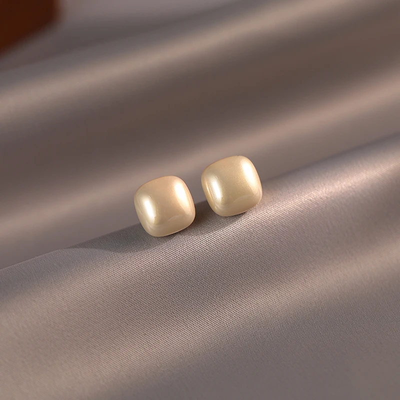 Женские медные серьги с искусственным жемчугом летние квадратные Повседневная