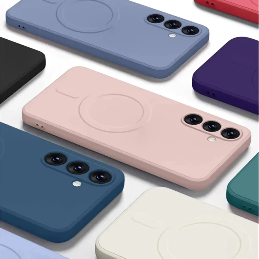 2025 Новый жидкий силиконовый магнитный чехол для телефона Samsung S25 Ultra Plus S24 S23 FE S22