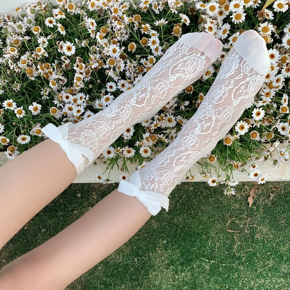 

Bow Summer Socks for Women Thin Pile Socks Anti-bacterial Invisible Ruffle Camellia Socks Short Lace Short Socks Anti-odour