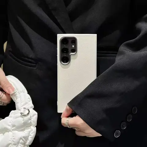 Деловой кожаный чехол для телефона с текстурой в стиле ретро для Samsung Galaxy S24 Plus S23 S22, ультра-военный противоударный чехол с металлическим каркасом