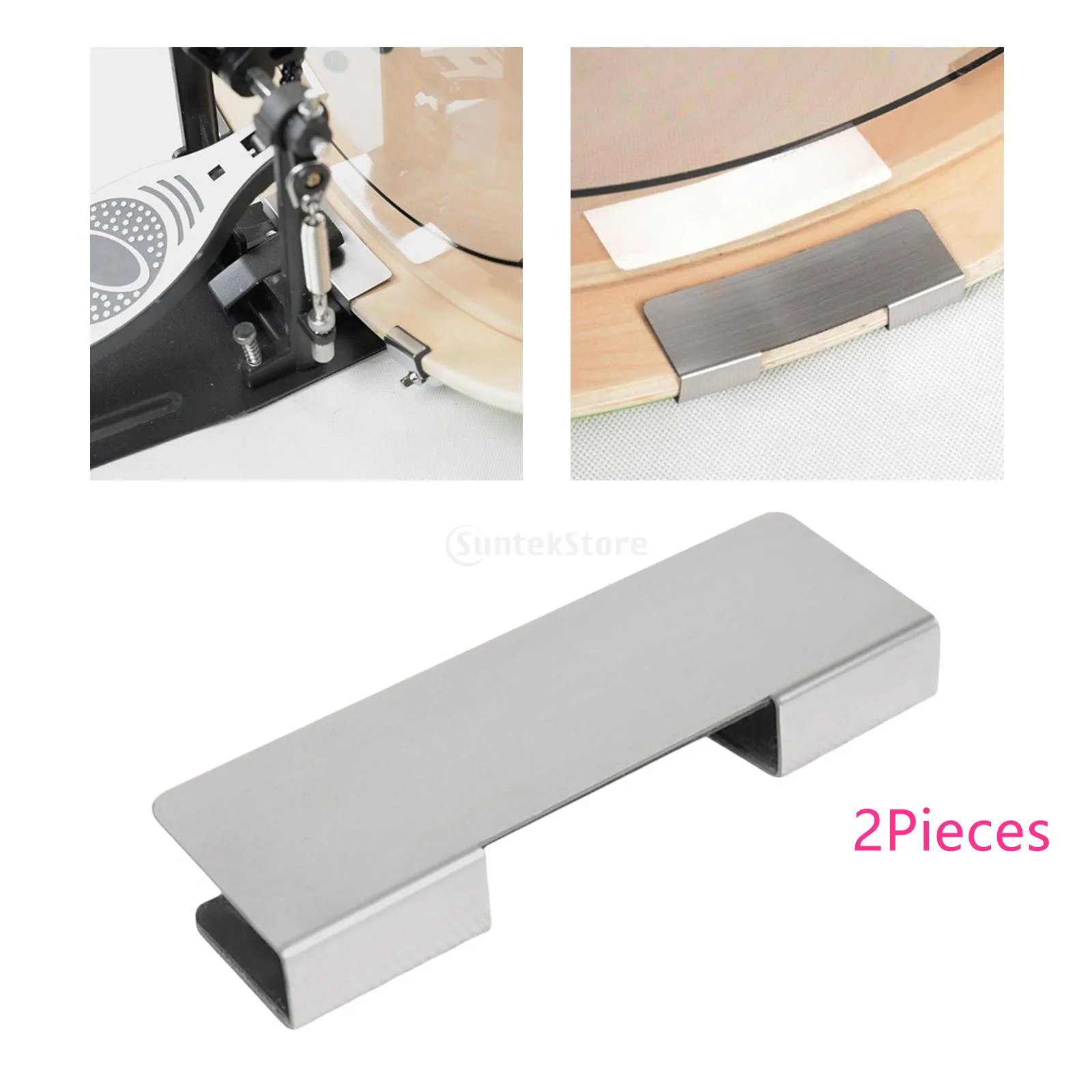 

2Pcs Bass Drum Hoops Protector Stainless Steel Drum Hoop Guard Drum Edges Protection Parts for Bass Drum 10cm x 3cm x 1.3cm