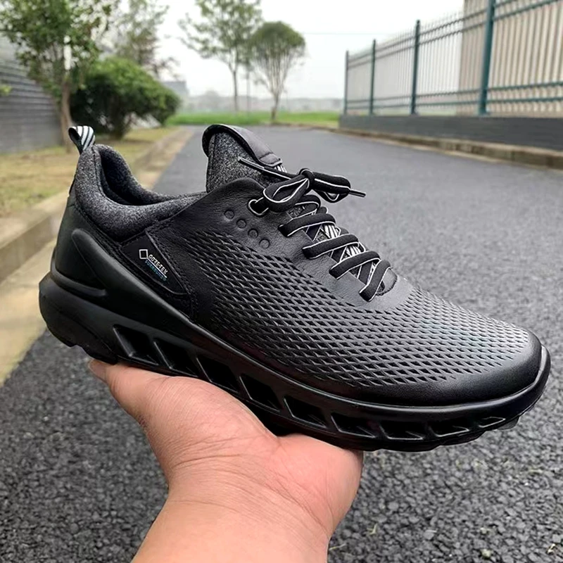 Men's Sports Shoes Brand Sneakers Leather Material Breathable Comfortable Non-Slip Increase Outdoor Sports Travel Walking Shoes