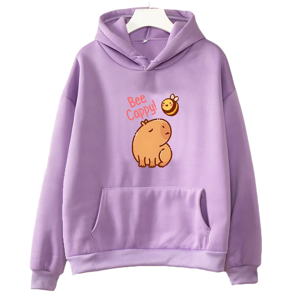 

Bee Cappy Animal Puns Printed Hoodie Women Cute Graphic Clothes Autumn/winter Unisex Fleece Pullovers O-neck Casual Sweatshirt