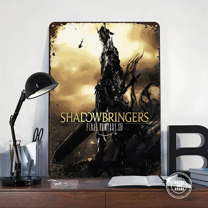 Фото Металлический постер Fantasy XIV: Shadowbringers, индивидуальный дизайн, винтажные металлические таблички, ретро-плакаты для декора гостиной, Wand Deko №2