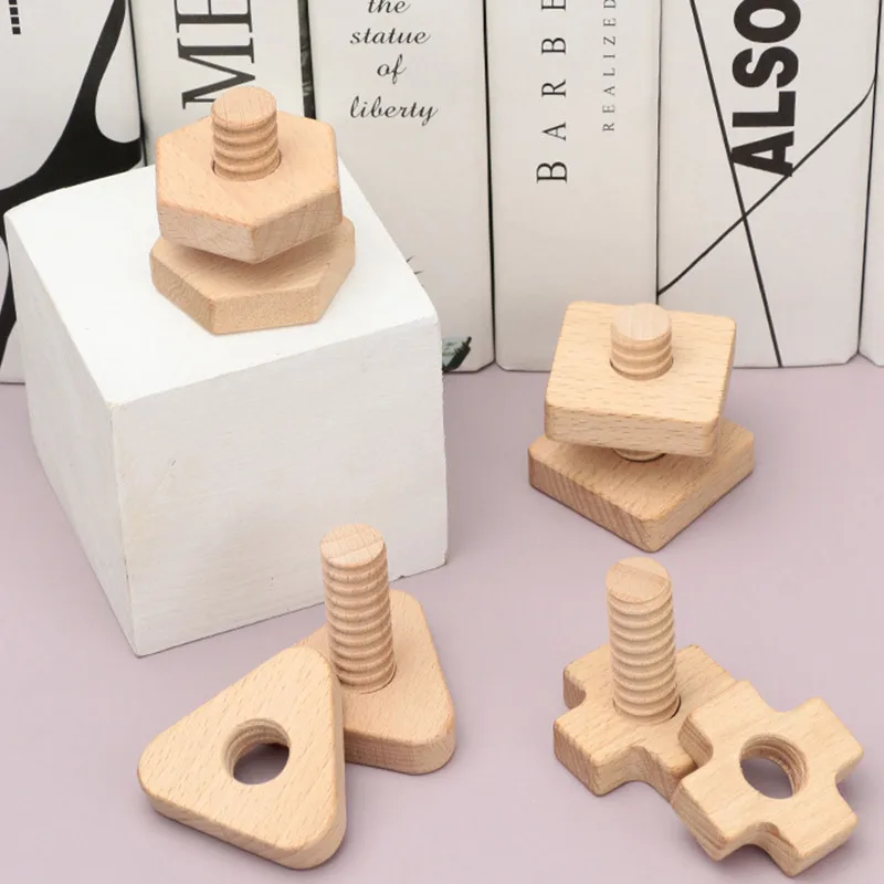 

Деревянная гайка в сборе обучающая игрушка из цельной древесины гайка с винтом декомпрессионная развивающая игрушка с тонким движением дл...