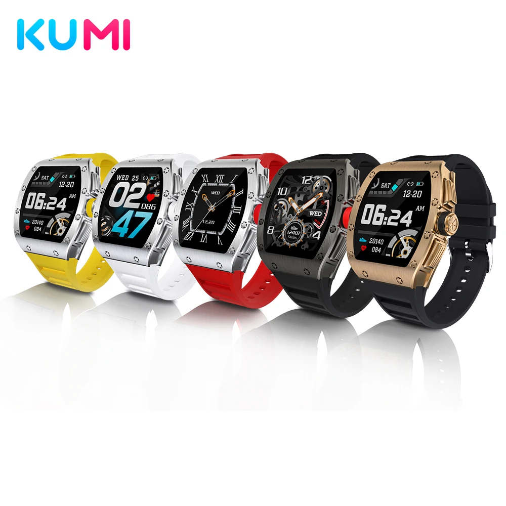 

KUMI GT1 Men Smart Watch IP68 Waterproof Sport Fitness Smartwatch Calculator Clock Metal Dial Design Men Watch Fitness Bracelet