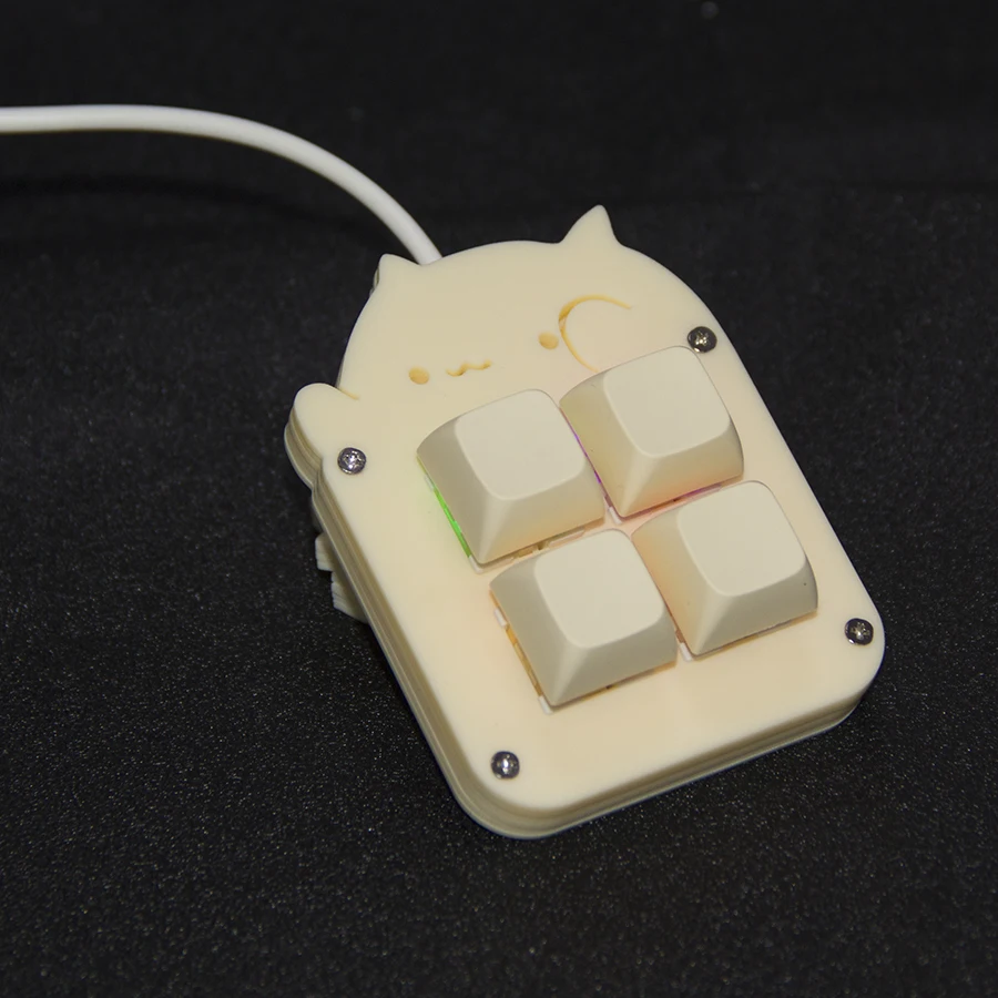 Фото Программируемая клавиатура Sayo Key 4 Key RGB кремового цвета с поддержкой макросов и горячих клавиш мыши, проводная USB-клавиатура для снятия стресса, мини-клавиатура №5