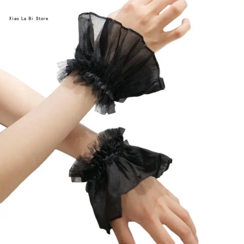 Съемная грелка на запястье кружевные накладные манжеты с рюшами для свадебного