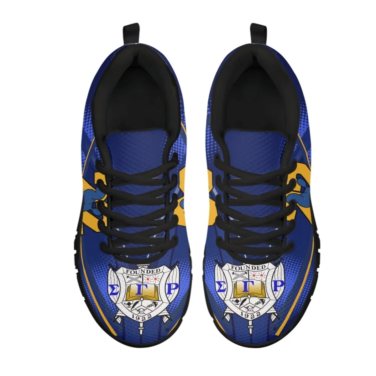 Синие Sigma Gamma Rho Poddles Design Breathale кроссовки для бега с круглым носком на плоской