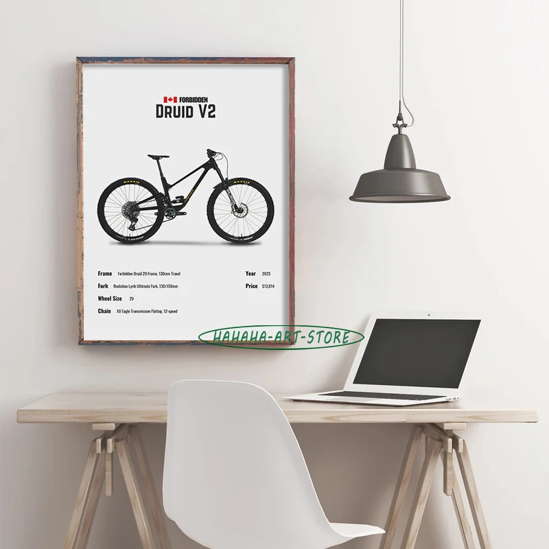Настенный плакат с изображением горного велосипеда